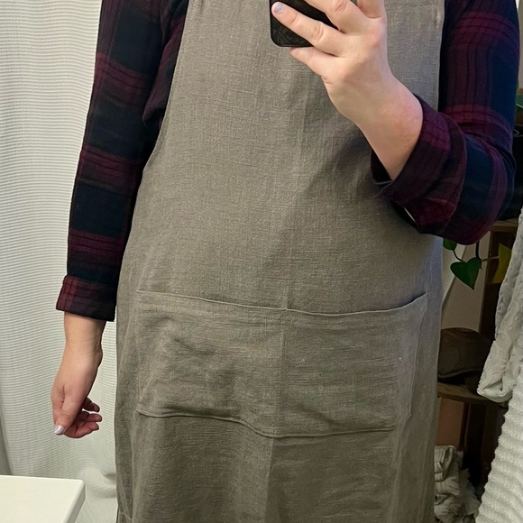 Japanese Linen Apron Pinafore size M/L/XL - Picture 4 of 13